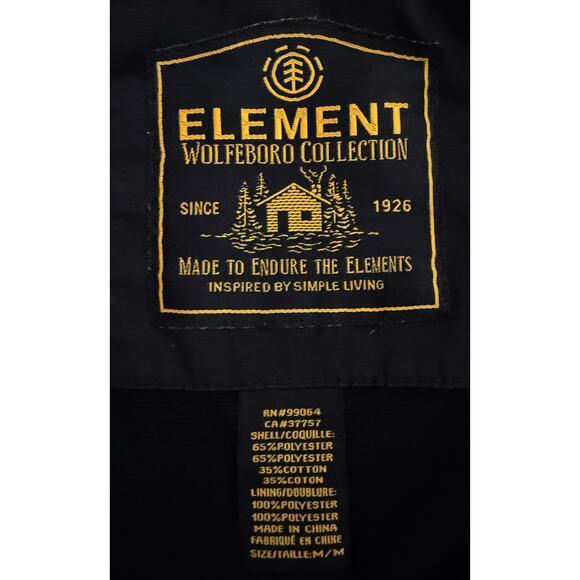 Element Wolfboro Collection Men's Adler Hooded Jacket Black Streetwear Skater M - Picture 9 of 12
